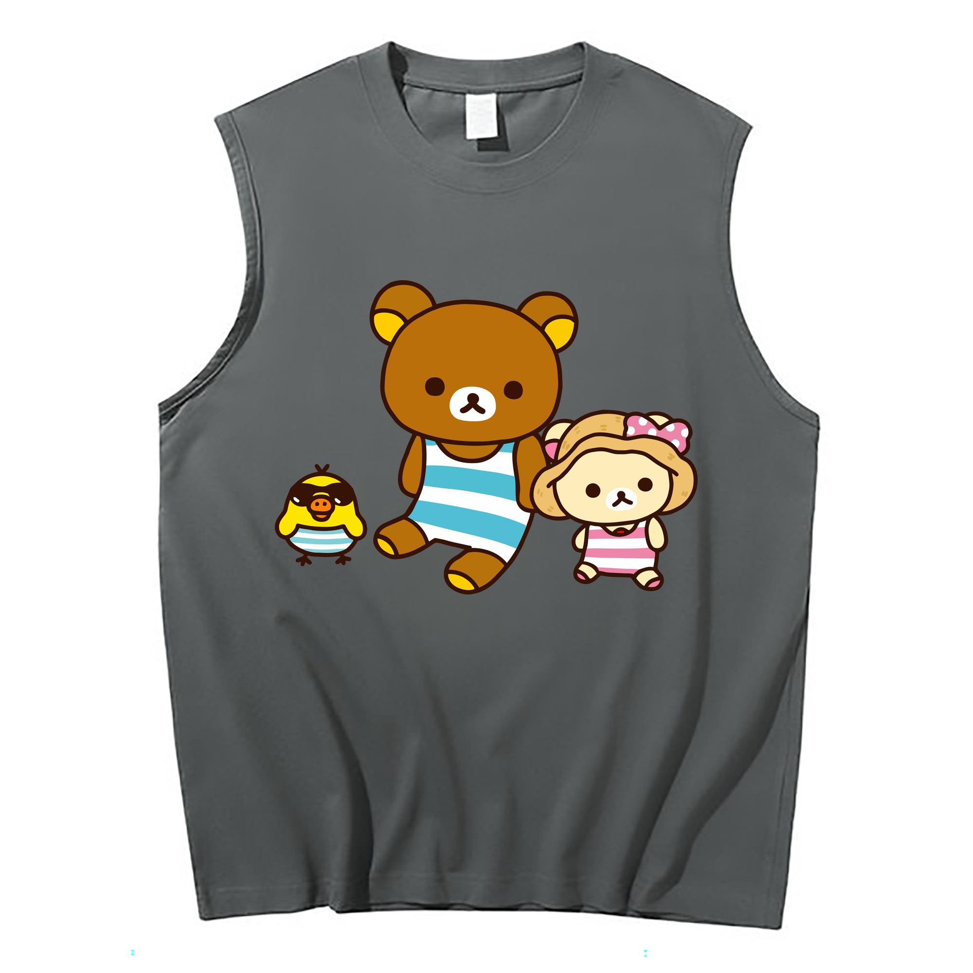 （画像用） リラックマ リラックマ キイロイトリ Rilakkuma Korilakkuma Kiiroitori コットン100％タンクトップ（フロントプリント）